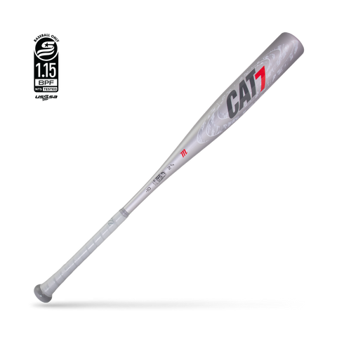 Marucci Cat 7 -10 Aluminum Baseball Bat Silver MSBC7210S