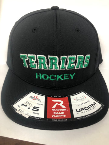 Portage Terriers Hockey Black Fitted Hat Sm/Md
